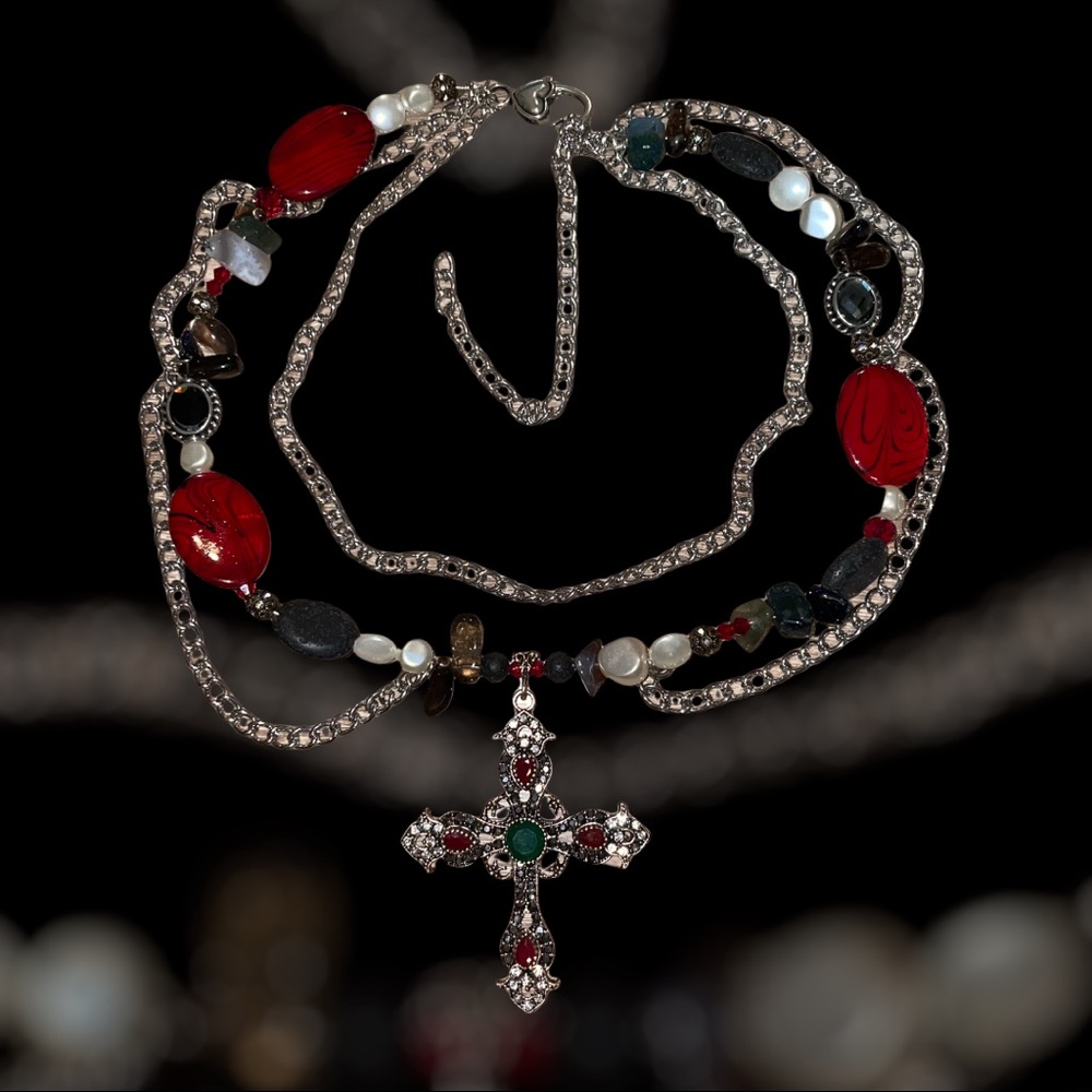 Layered Cross Necklace